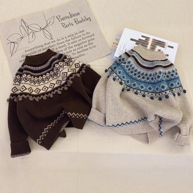 

Зимний пуловер для девочек с жаккардовым узором и бисером 2025 - Самая продаваемая модель 140 cm