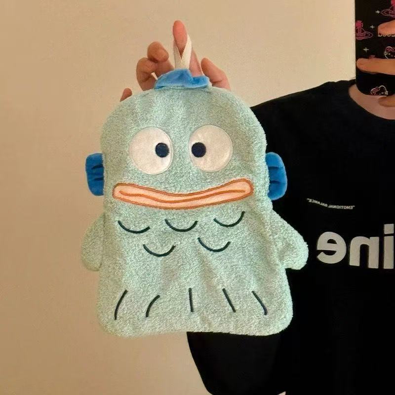 Cute Bear Coral Fleece Kitchen Hand Towel – Quick-Dry, Absorbent, Hanging Children's Washcloth
