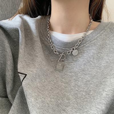 Stainless Steel Necklace - Trendy and Unique Collar Chain Pendant for Women, Sweater Chain