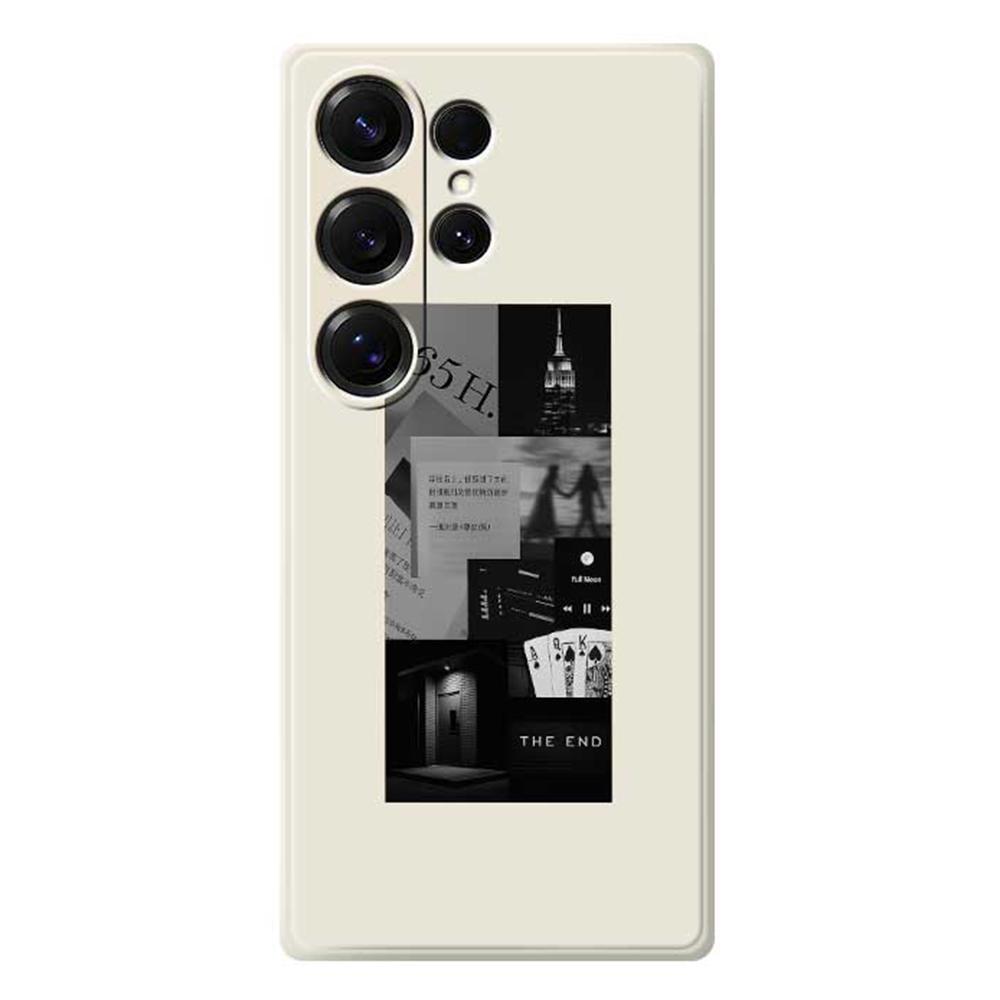 For Samsung Galaxy S25 Ultra Case Stitching Photos Pattern Printing Straight Edge TPU Phone Back Cover