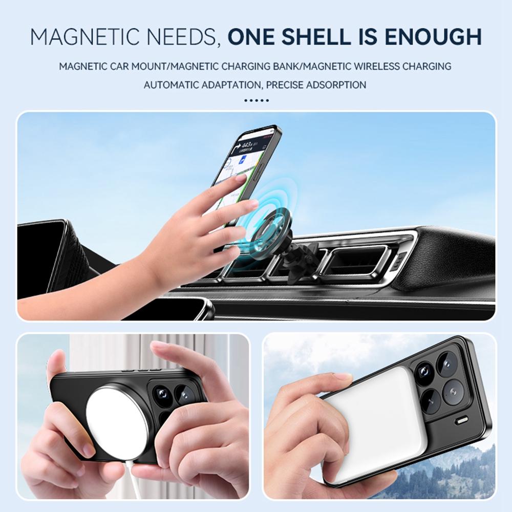 For Xiaomi 15 Case Compatible with MagSafe Hidden Kickstand Skin-Feel Matte PC TPU Phone Back Cover