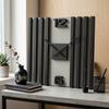 Black lamella wall clock SQ 60cm