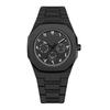 Men's Arabic Numerals Black Matte Quartz Watch
