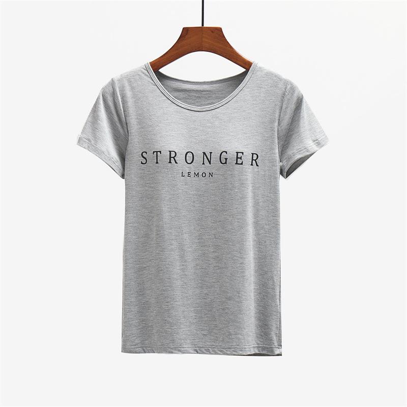 

Женская футболка с коротким рукавом и нагрудными вкладышами - Летняя домашняя одежда и повседневный выход Double Extra Large хизер серый