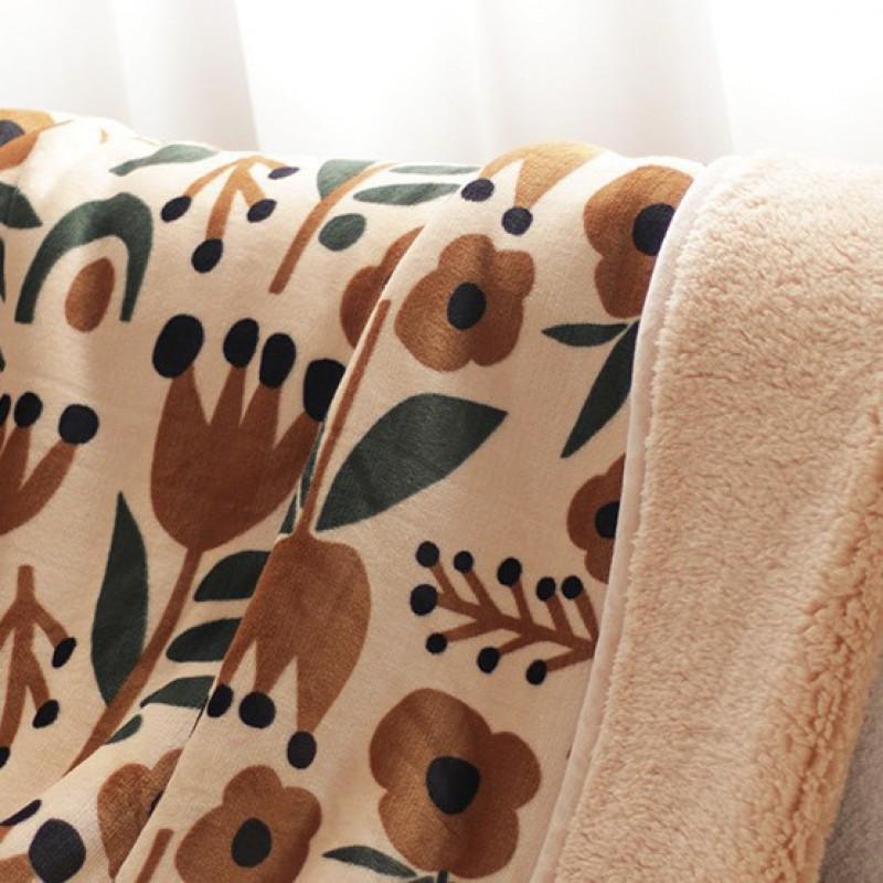 Nordic Double-Layer Fleece Blanket Thick Warm Winter Coral Velvet Throw Sofa Bed Nap