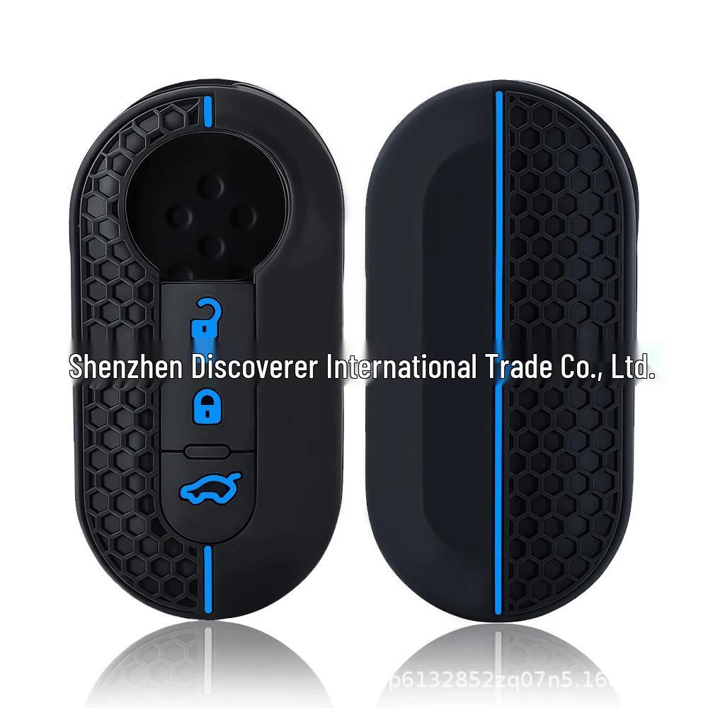 Fiat 500/Punto/Panda 3-Button Foldable Silicone Car Key Cover