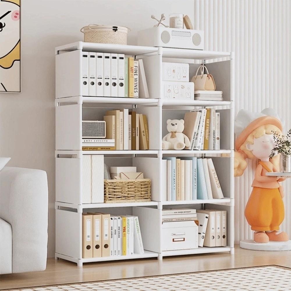 Durable Multilayer Bookshelves Cases 5/6 Tiers Cube Storage Organizer Metal Shoe Rack  Storage