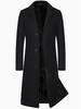 2025 Elegant Men's Long Cotton Windbreaker: Stylish Slimming Coat for Spring & Autumn