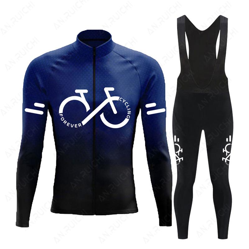 Fluorescent Color  Long Sleeve Cycling Clothing MTB Bike Uniform Maillot Ropa Ciclismo Men Bicycle Wear 2026 Autumn Breathable Cycling Suit Set