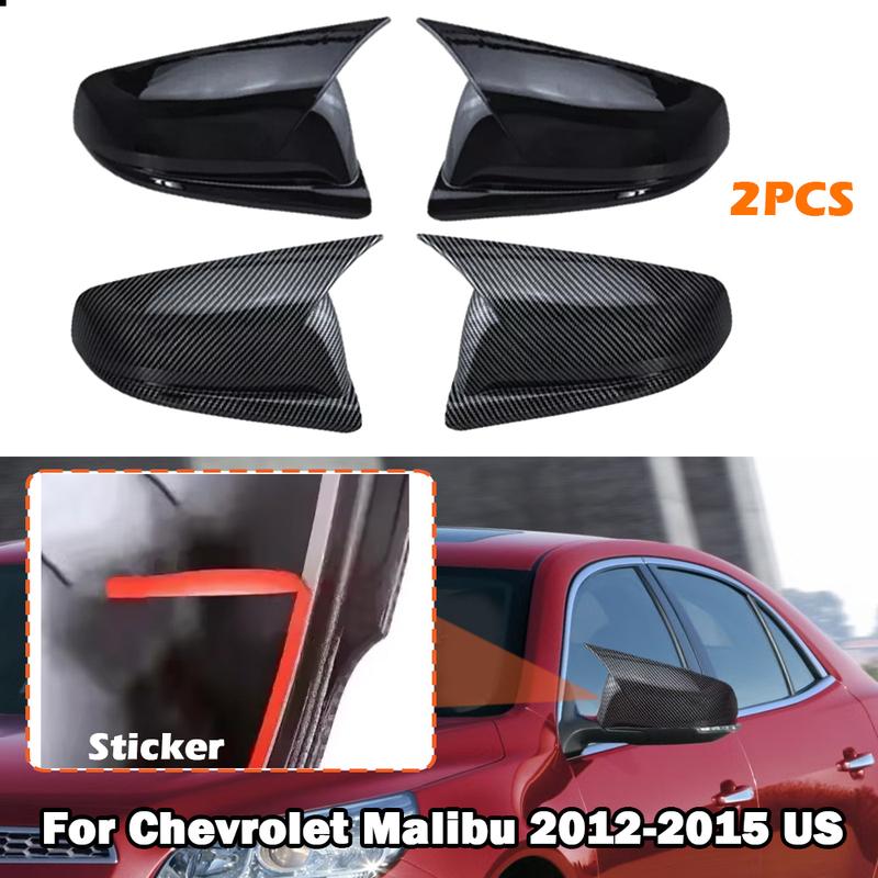 2PCS Car Side Rearview Mirror Covers Caps Trim ABS Carbon Fiber Black for Chevrolet Malibu 2012 2013 2014 2015 US Version