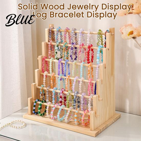 Artistic Jewelry Stand Wooden Log Bracelet Display Organizer Rack