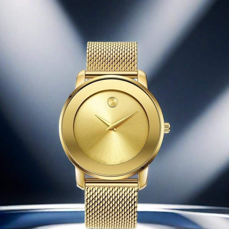 Luxury Brand Wristwatch MISSFOX Minimalist Fashion Quartz Watch Classic Design Waterproof Stainless Steel Mesh Belt Wristwatches