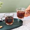 135ml/140ml 2-delige Sets Koffiemok Hittebestendige Waterbeker Afternoon Tea Beker IJskoffie Latte Mok met Handvat Elegant Glaswerk