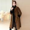 Golden Mink Fur Long Coat High Quality Warm Thick Fashion Winter Jacket