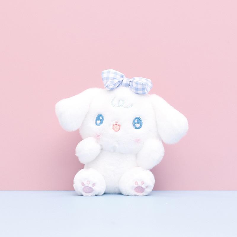 Dog Plush Bowknot Keychain Cartoon Pendant Stuffed Doll Bag Decoration Gift Kids