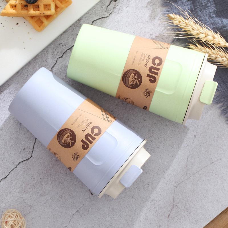 Bamboo Fiber Leak-Proof Tumbler: Portable Student Sports & Coffee Water Bottle
