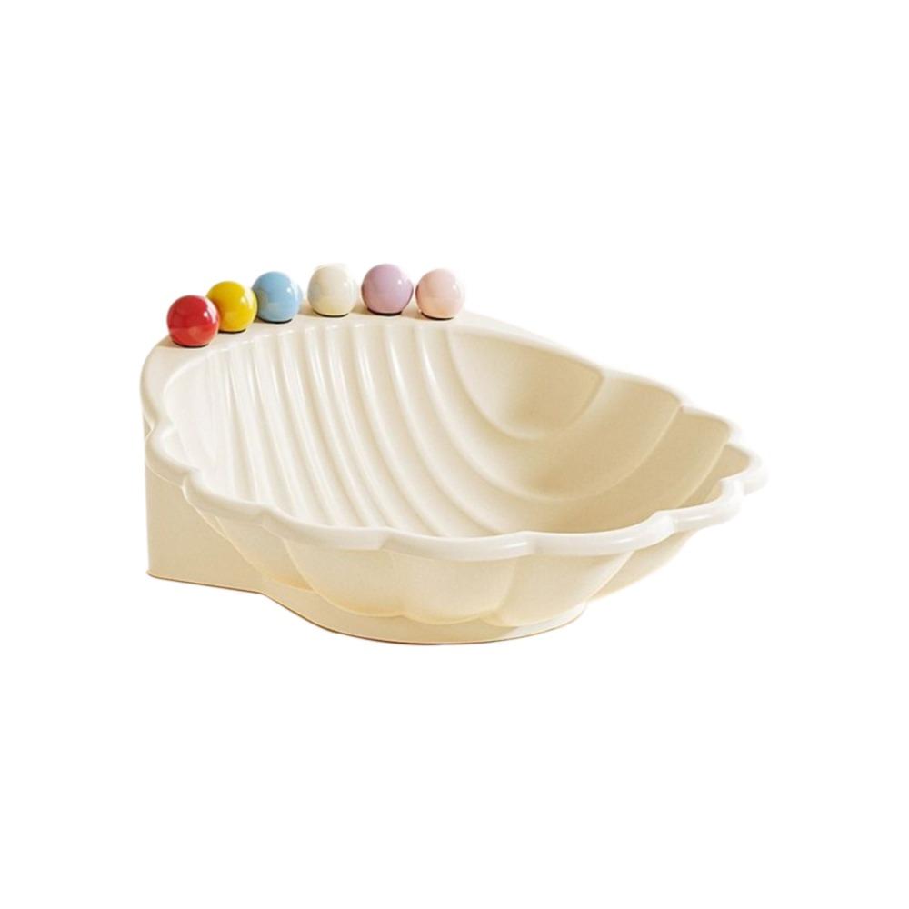 

Shell Shape Fruit Serving Plate Large Capacity Dessert Salad Bowl Fruit Bowl with Fork for Kitchen
