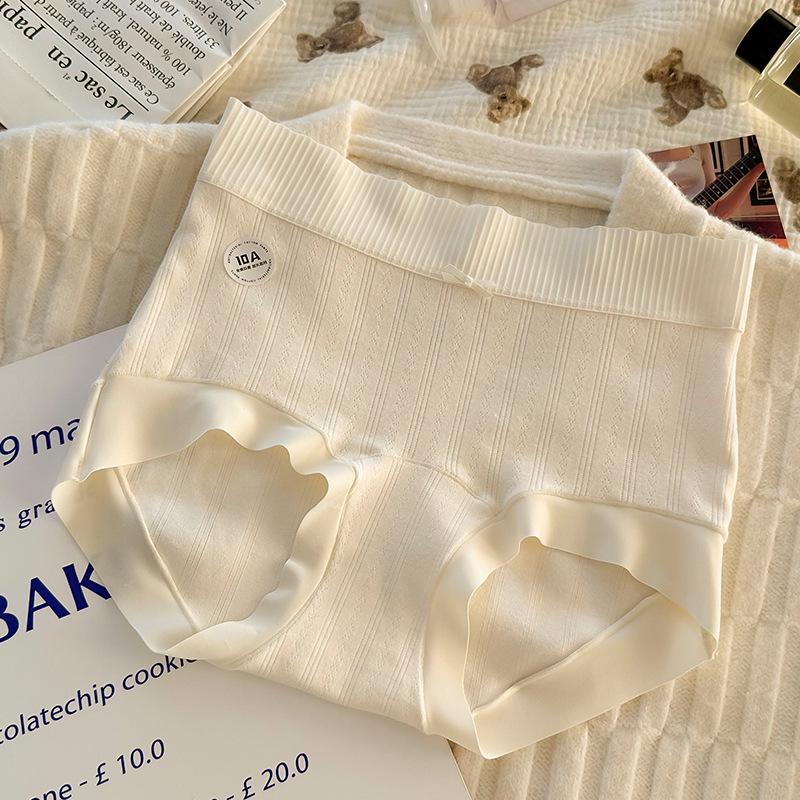 7A Women's Seamless Mid-Waist Cotton Underwear, Skin-Friendly for Teen Girls, Pure Cotton Triangle Shorts