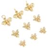 Copper Zircon Cute Bee Charms Pendants for Necklace Earring Bracelet Making