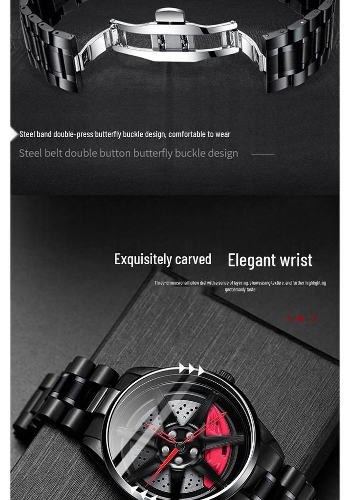 SVJ GT500 Men's 3D Skeleton Dial Wheel Watch