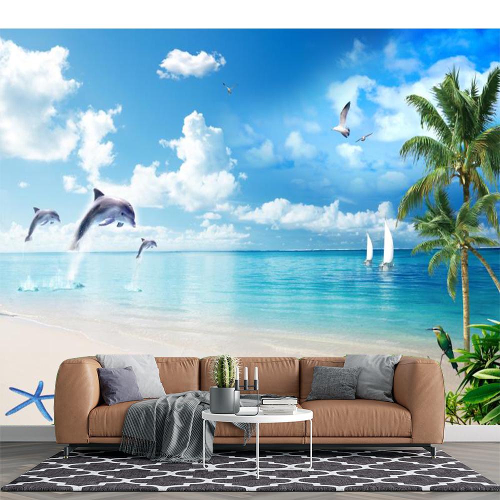 Beach Mural Ocean Coastal Beachy Wallpaper Bedroom Living Room Beach Wall Murals Home Decor