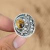 Mothers day Sale Sterling Silver Oval Tiger's Eye Stone Engagement Ring Jewelry