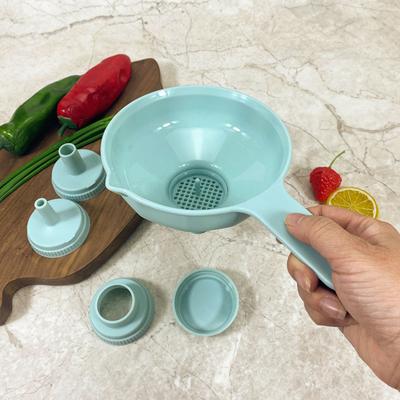 7-in-1 Wide Mouth Funnel Set Kitchen Funnels with Removable Strainer Plastic Wide Mouth Funnel for Filling Bottles Liquid Transfer