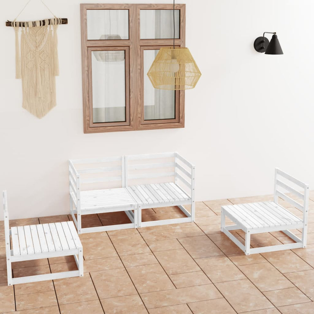 Garden Furniture Set 4 Pcs  Solid Pine Wood
