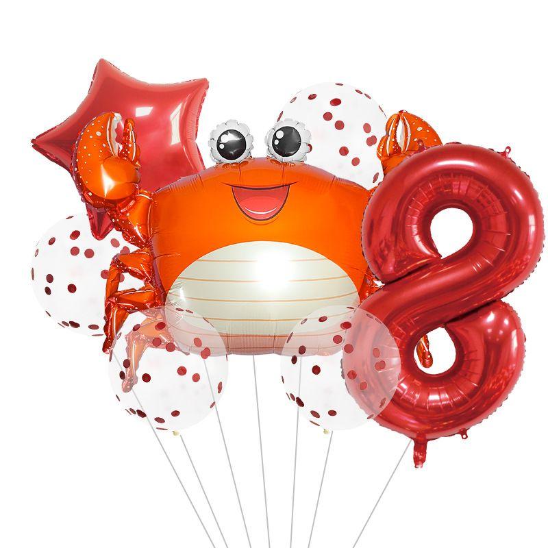Ocean Theme Balloon Set Kids Birthday Number Balloon Decor