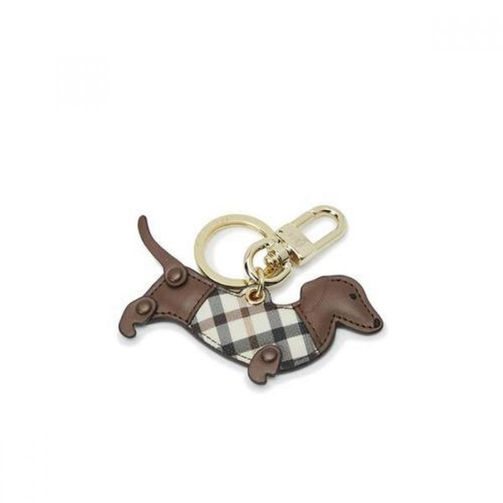 Daks Brown Check Leather Keyring Dbho5ee84w3