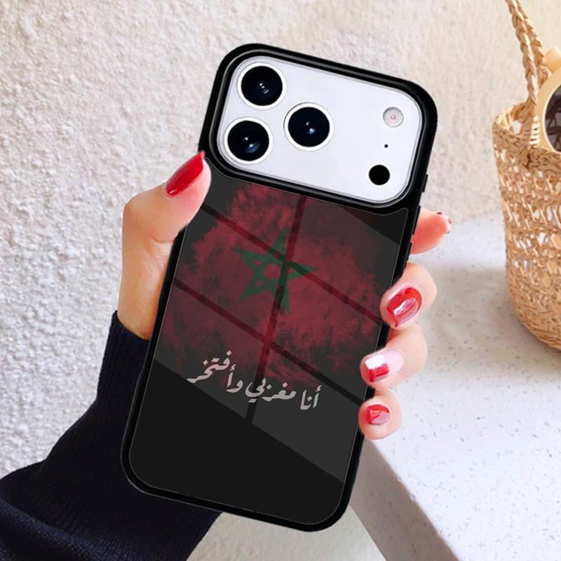 Morocco Map Flag Bumper Phone Case For iPhone 17 Air 16 15 14 13 12 11 Pro Max Plus