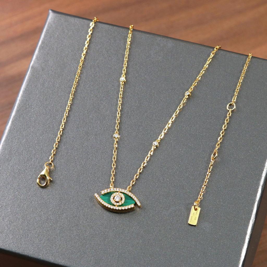 New Hot Brand Vintage Lucky Eye Women's Necklace Luxury Jewelry Set for Women Designer Pure 925 Silver Diamond Chain Bracelet