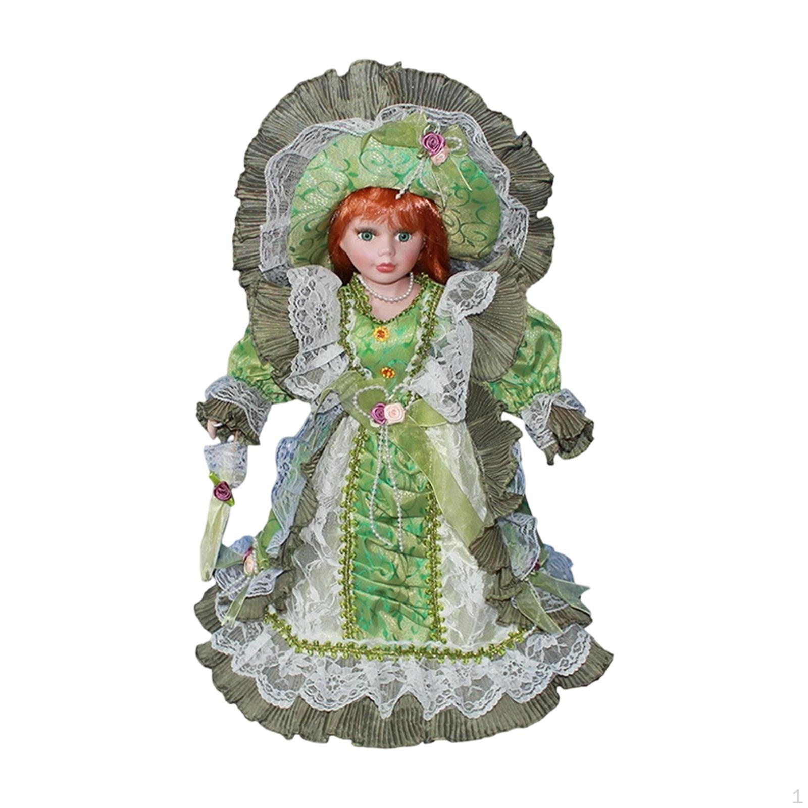 

Porcelain Standing Doll Sculpture for Bookshelf Entrance Table Centerpiece