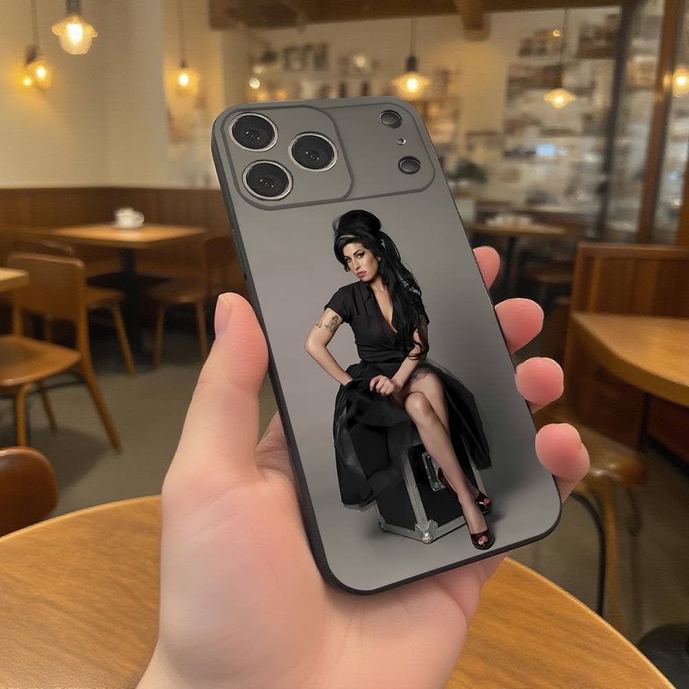 

Чехол для телефона A-Amy Winehouse Певица Для iPhone 17,16,15,14,13,12,11,Pro,Max,Plus Черный Мягкий Чехол iPhone12PROMAX