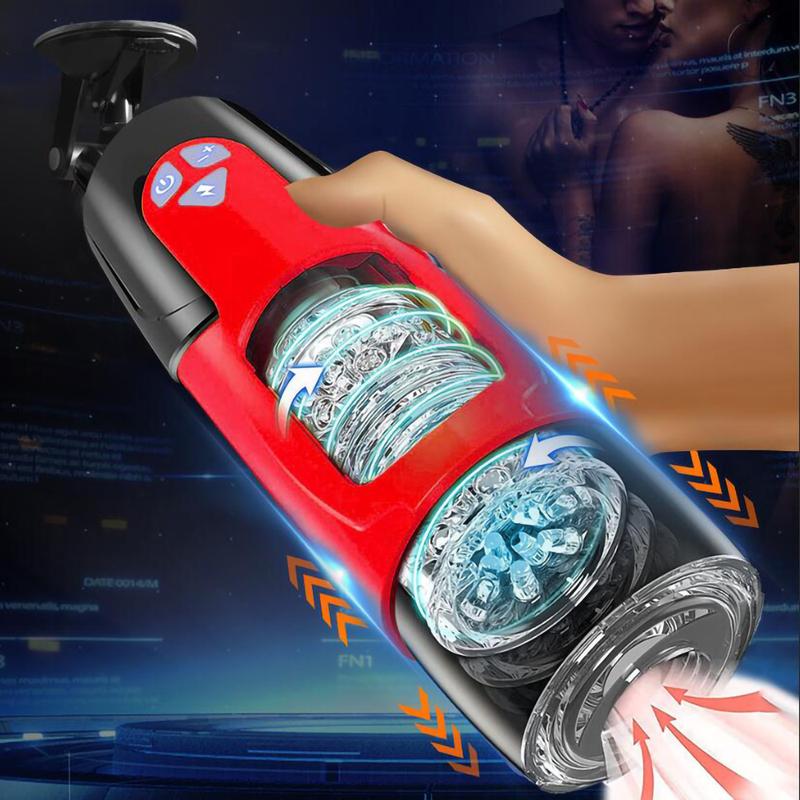 Sex Toy Sucking Telescopic Rotating Male Masturbator Cup For Men penis pump Real Vaginal Suction Pocket Blowjob Vibrator