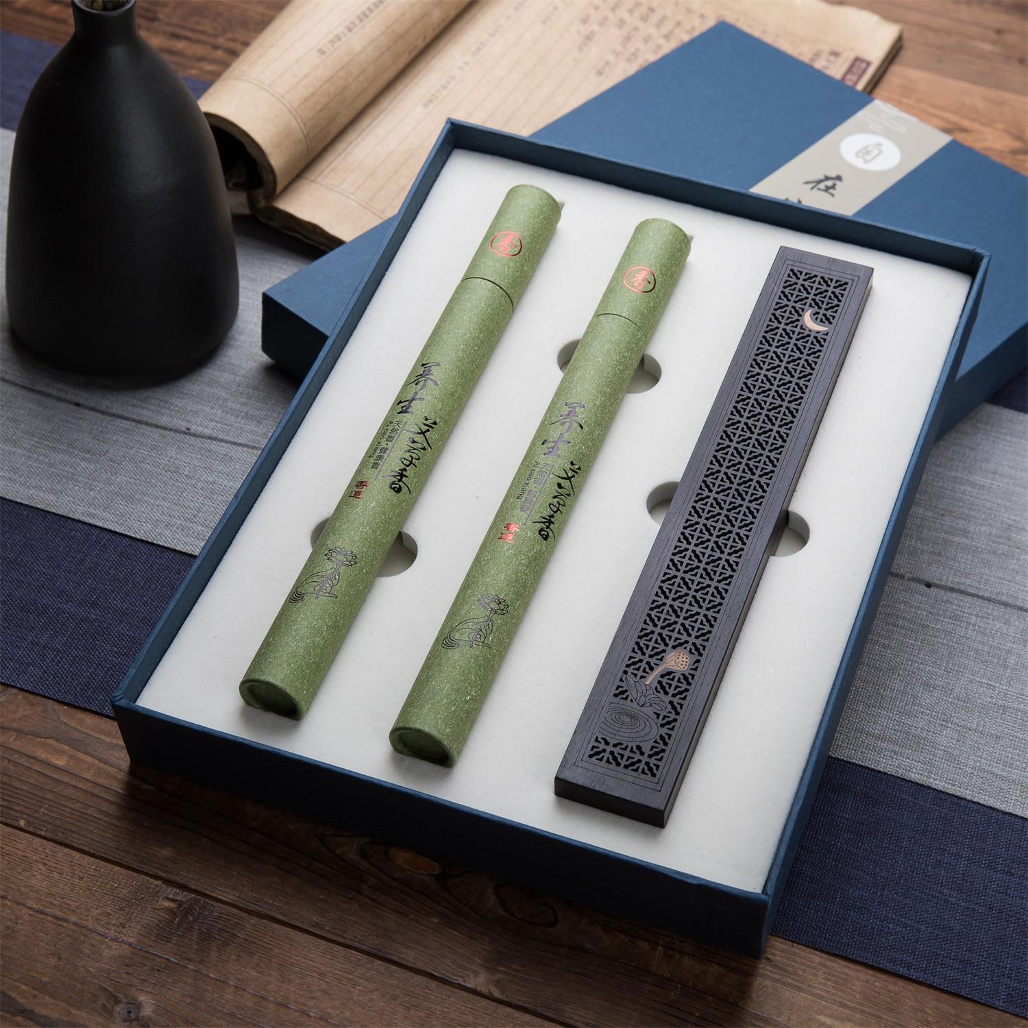 Agarwood Incense Gift Set: Incense Sticks, Rosewood Burner, and Incense Box