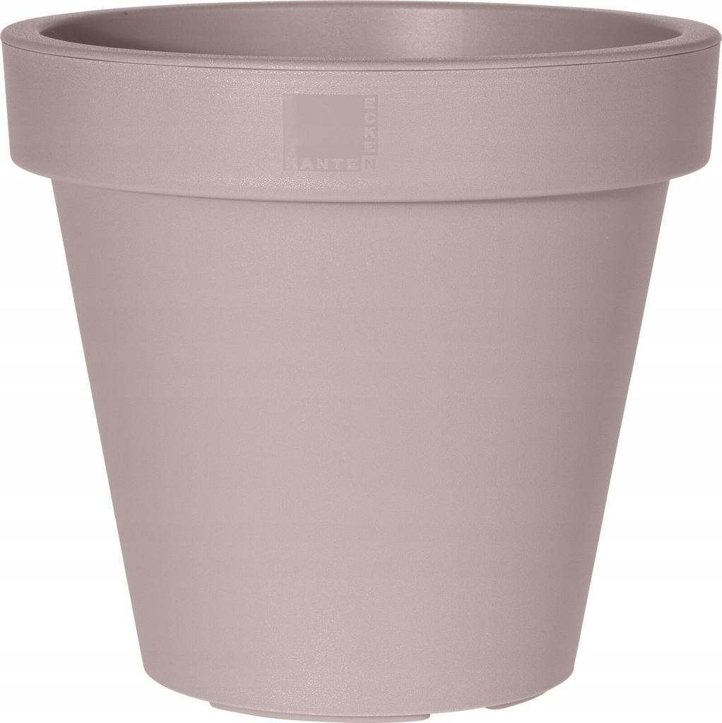 Beige round plastic flowerpot 50 x 44 cm