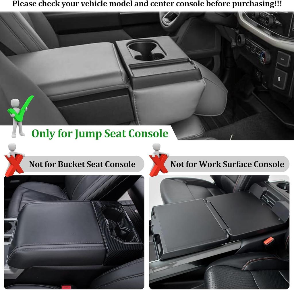 Jump Seat Front Center Console Organizer Ford F150 2015-2025 2025 Armrest Jump Seat Storage Box Tray Interior Car Accessories