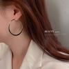 New Arrival Simple Fashion Black White Enamel Cicle Big Hoop Earrings For Women Statement Jewelry Pendientes