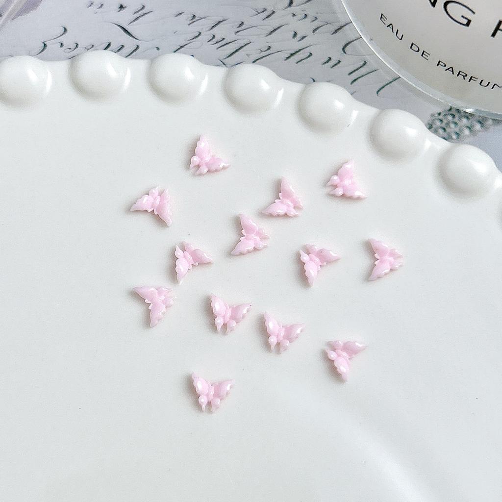 ins Pink and White Mini Bowknot Nail Art Accessories Resin Girly Wearable Nails DIY Decoration Materials