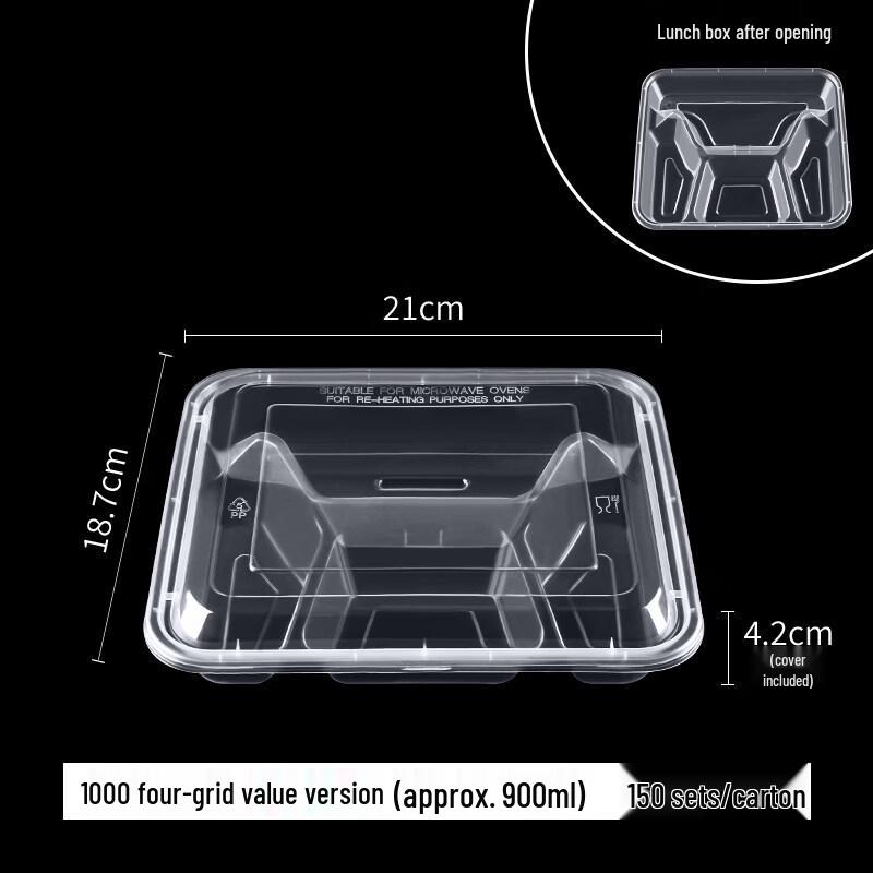 ZISIZ 1000ml Disposable Meal Prep Containers