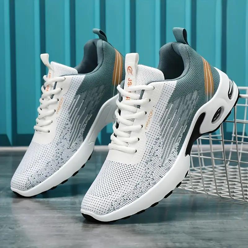 Pánská módní barevně sladěná prodyšná šněrovací sportovní obuv, pohodlná protiskluzová sportovní obuv, běžecká obuv