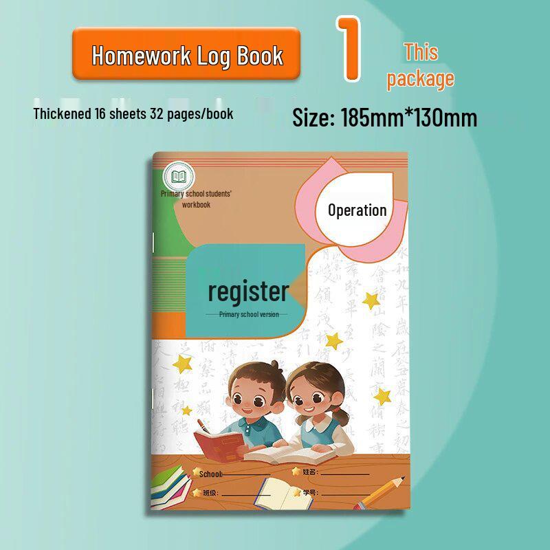 Elementary School Homework Notebook for Grades 1-3 32 Pages