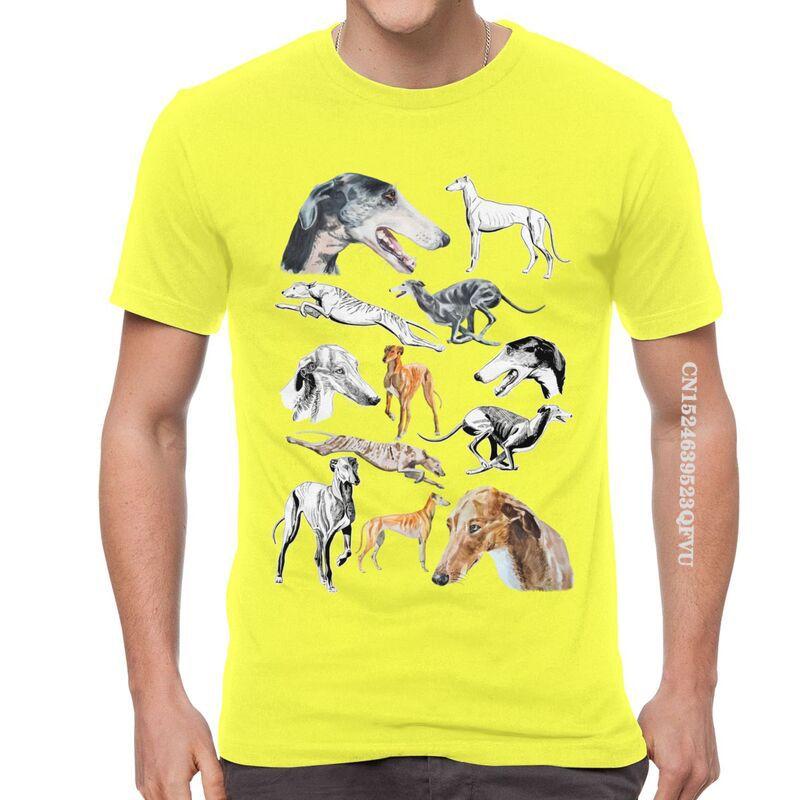 Male Greyhound Dog T Shirts Graphic Pet Whippet Sighthound Lover Tshirt Cool T Shirt Cotton Oversized Tee Tops EMO Men