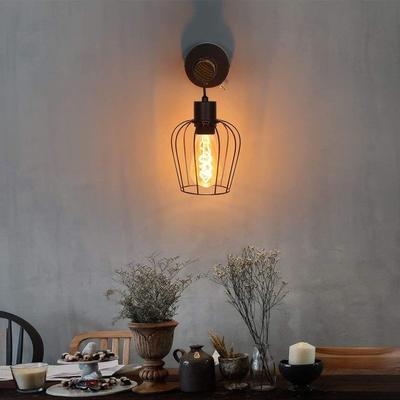 Indoor Wall Lamp - NETTLIFE - Wood - Industrial Design - E27 - Black