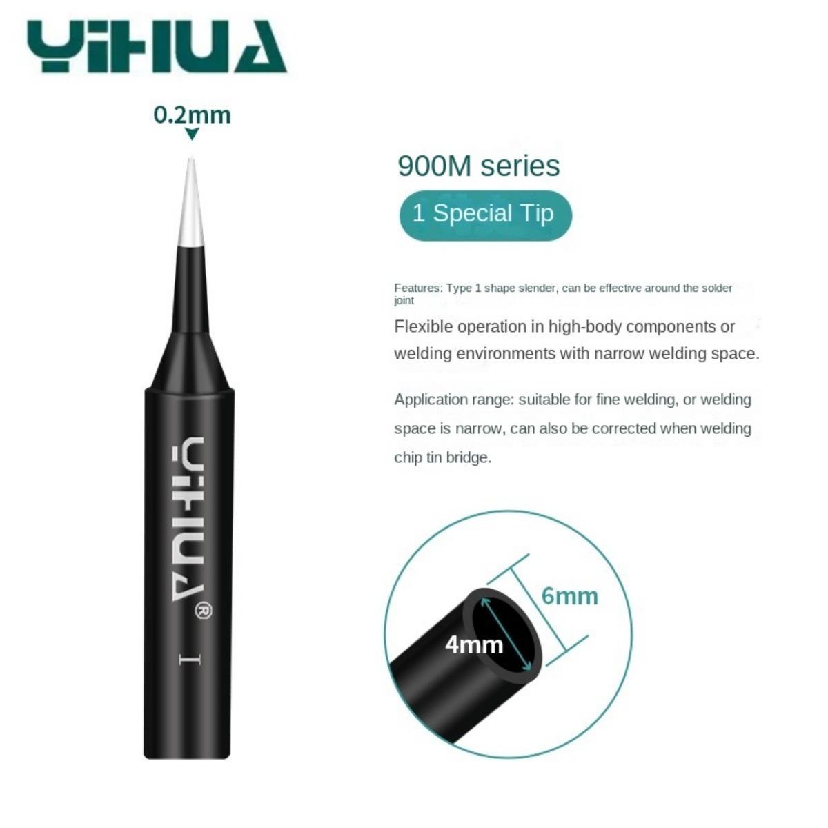 

Паяльная головка серии Yihua 900M, головка с внутренним нагревом, головка-подкова, внутренний диаметр 4,2 мм, внешний диаметр 6,5 мм, медный материал