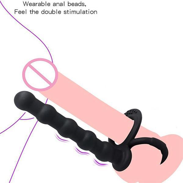 Anal Beads Sex Toys For Men Silicone Double Rings Anal Plug Stimulator G-spot Massager Erotic Toys