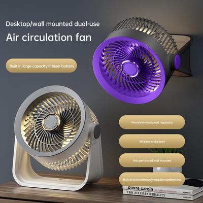 USB Small Fan Mini Office Dormitory Desktop Fan Silent High Wind Air Recirculation Fan with 5-speed Adjustment