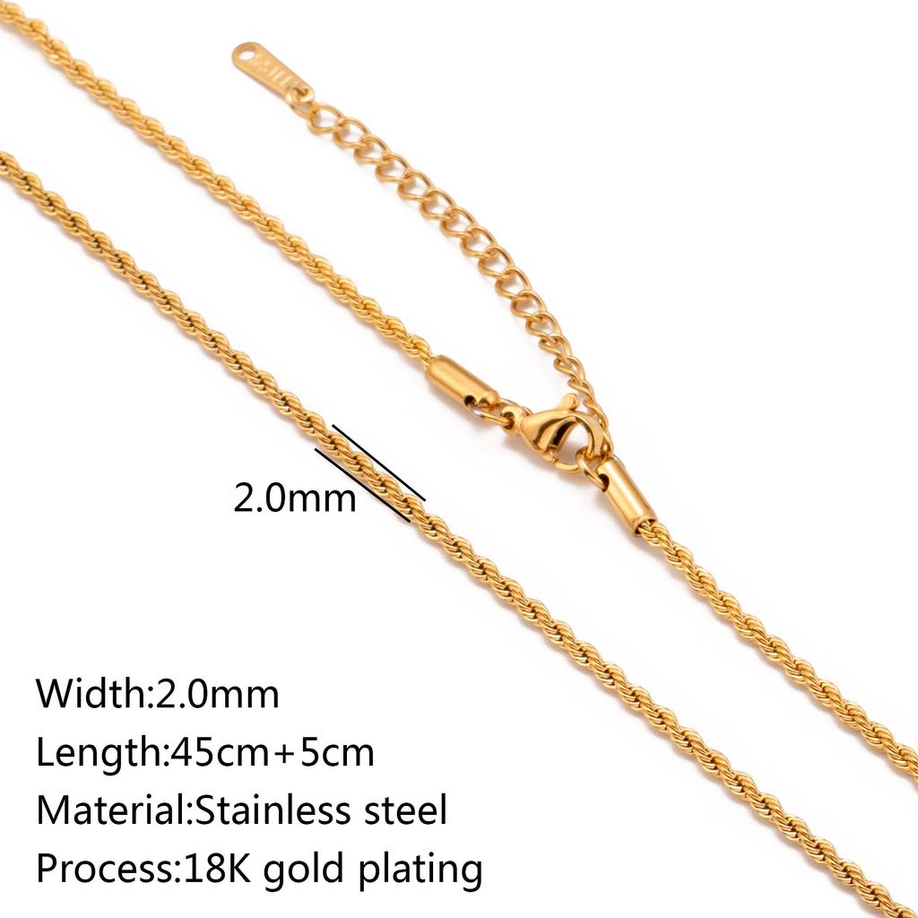 5Pcs/Lot Stainless Steel Bead Rope Link/Cuban/Paperclip Links Snake Chain Necklace Diy Women Jewelry 18K Gold Color Neck Chains