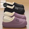 Waterproof Cotton Slippers for Women In Autumn and Winter, Anti Slip Plush Bags and Cotton Shoes for Indoor Home Use